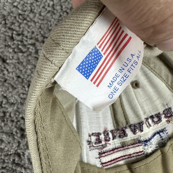Vintage Budweiser Hat Cap Strap Back One Size Khaki Navy Golf Patriotic Mens 00s - Picture 9 of 10